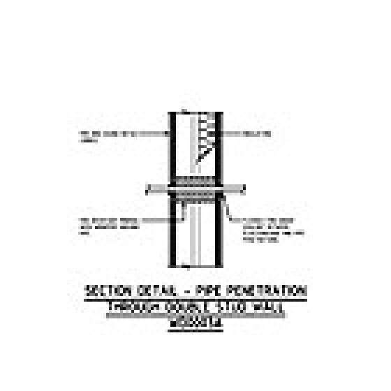 SECTION DETAIL - PIPE PENETRATION THROUGH DOUBLE STUD WALL WD0003A