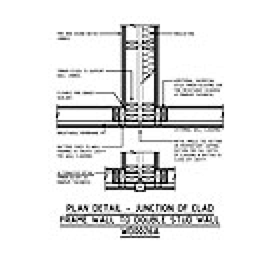 PLAN DETAIL - JUNCTION OF CLAD FRAME WALL TO DOUBLE STUD WALL WD0026A