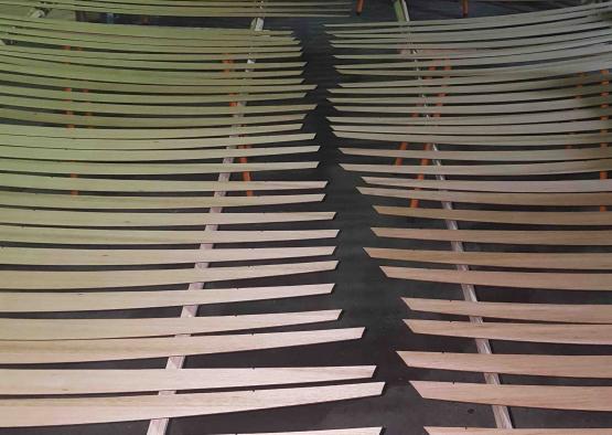 a group of wooden slats