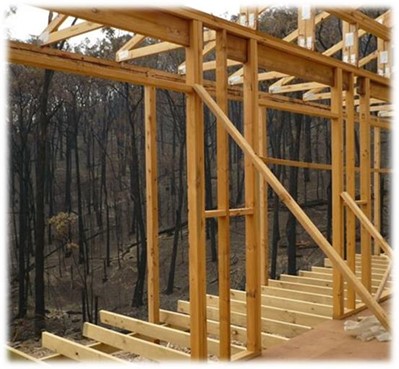 a wood frame of a house under construction