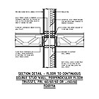 SECTION DETAIL - FLOOR TO CONTINUOUS DOUBLE STUD WALL, PERPENDICULAR FLOOR TRUSSES, FRL 60/60/60 OR -/60/60 FD0011A