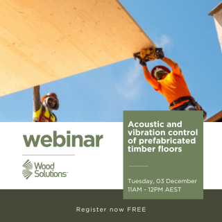 WoodSolutions webinar tile: Acoustic and vibration control of prefabtimber floors