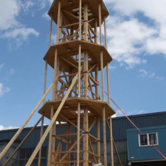 Wood wind turbine tower 1