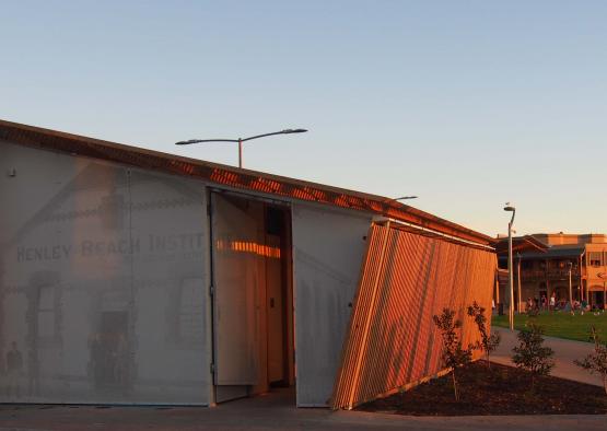 a building with a door open