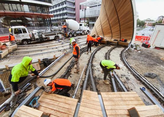 a group of men working on a construction site