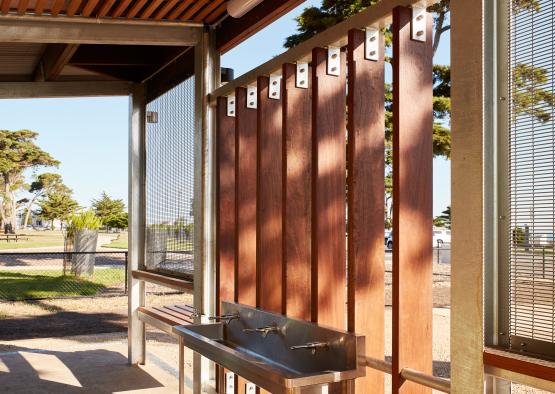 a metal sink in a park