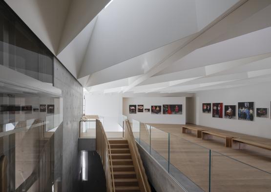 a staircase in a building