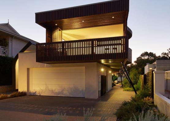 a house with a garage and a deck