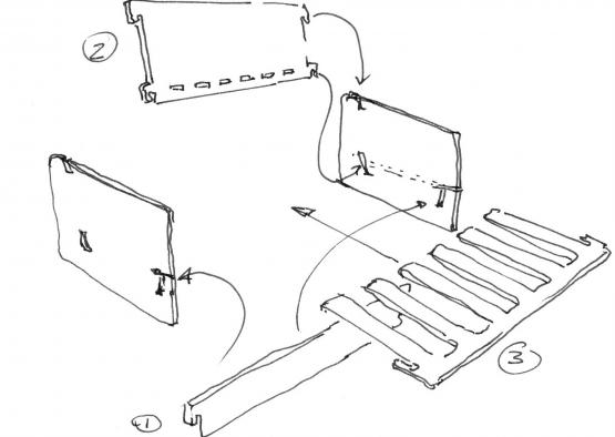 a drawing of a piece of furniture