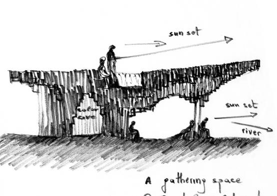 a drawing of a bridge