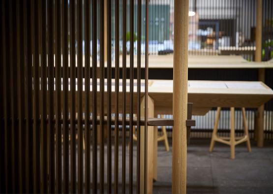 a wooden slats on a wall