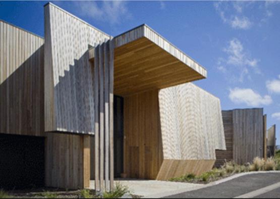 a building with a wooden roof