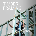 Man on home build worksite with treated timber frame