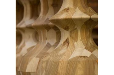 a close-up of a wood sculpture