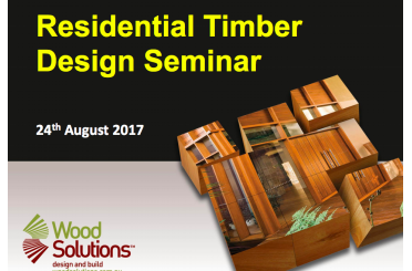a poster for a wood design seminar